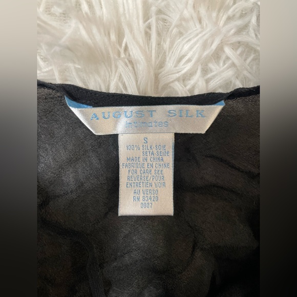 August Silk Intimates Sheer Black Maxi Slip Dress Nightie Dark Fairy Goth Sexy S - Picture 4 of 7